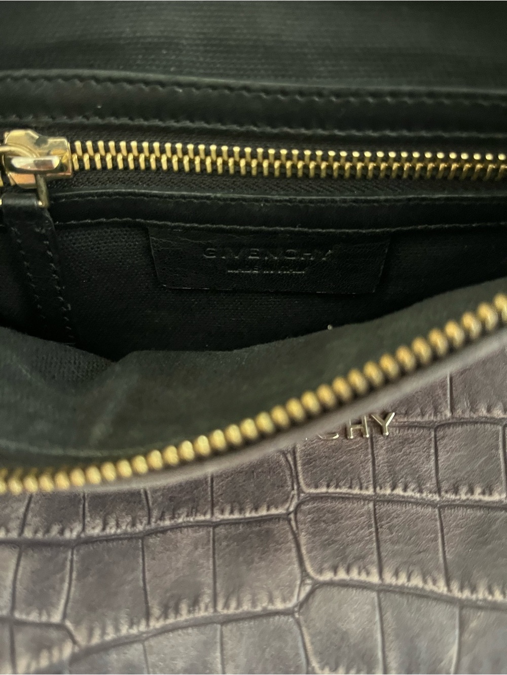 Givenchy Croc-Embossed Crossbody Pandora Bag in Grey - Picture 3 of 3